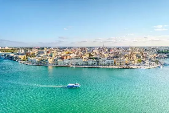 Brindisi and its natural harbour at the end of the Appian Way
