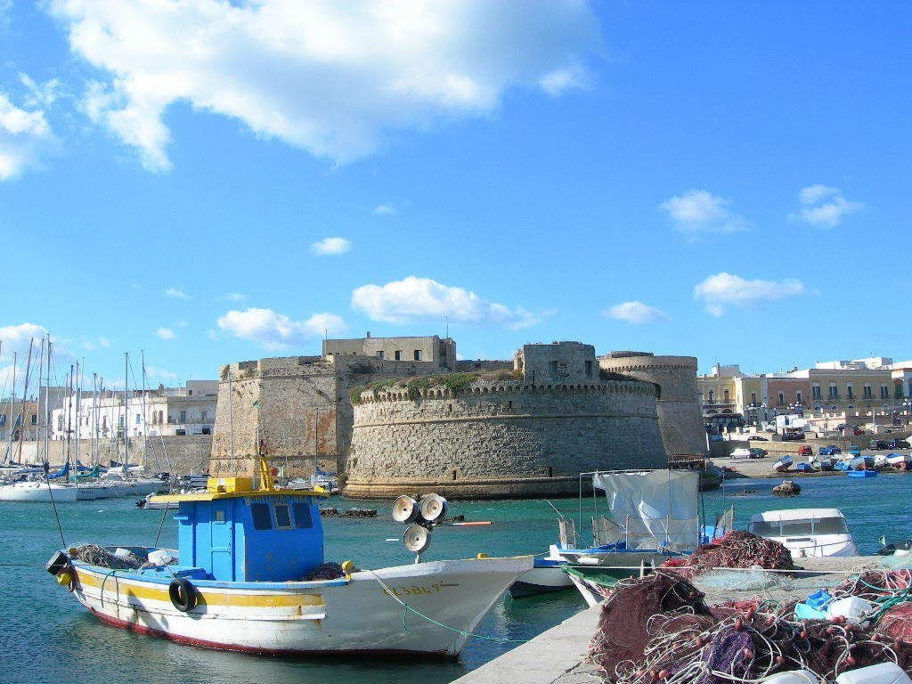 The castle of Gallipoli rising from the Ionian Sea