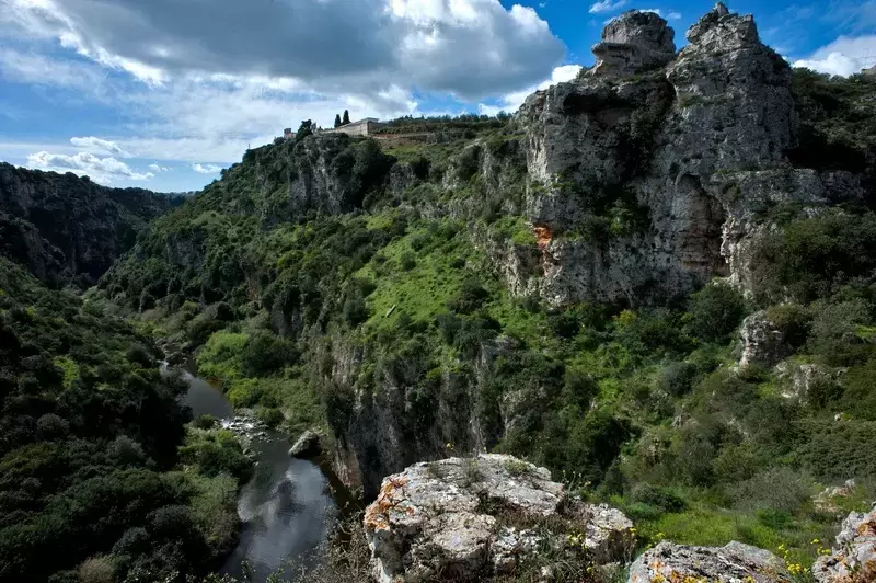 The Castellaneta ravine, 145 m deep, one of the largest in Puglia