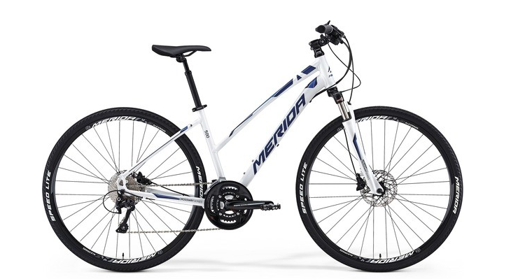 Example of our touring bike: white model with women's frame