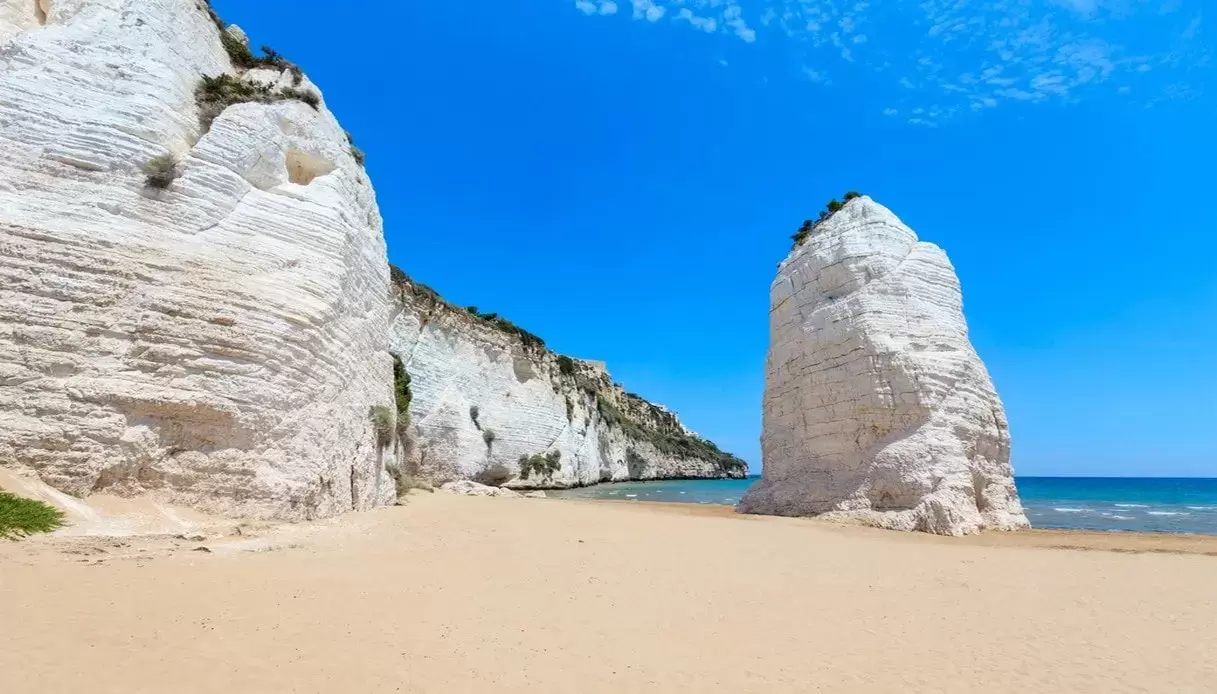 The Pizzomunno monolith on the beach at Vieste