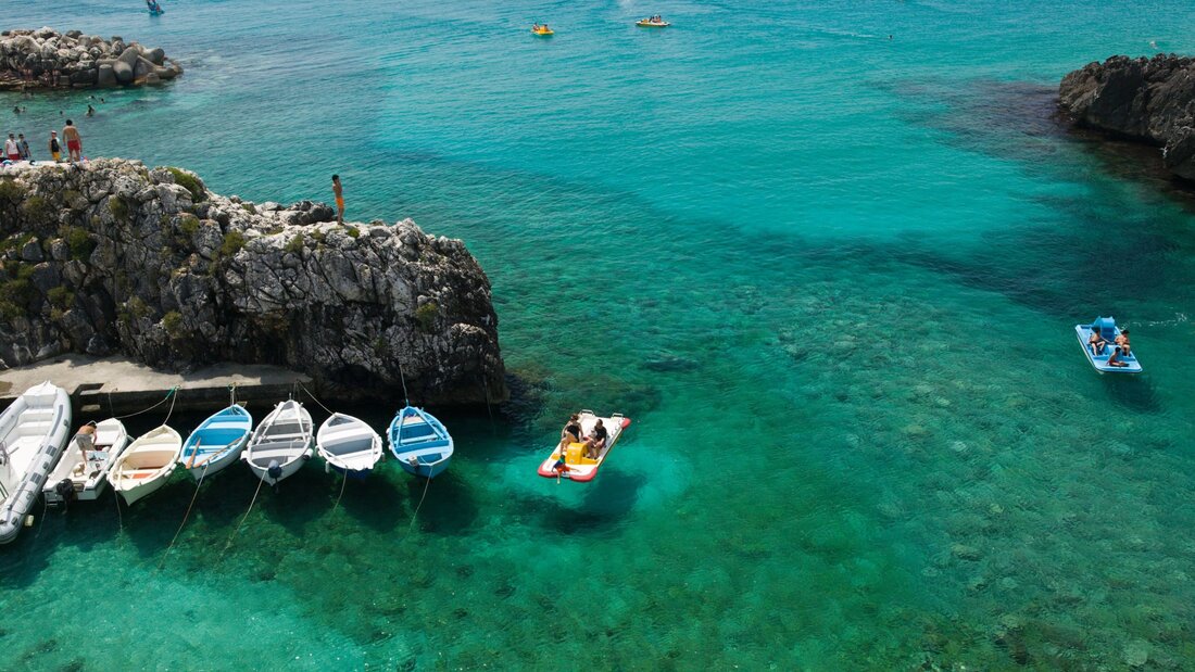 Castro Marina below the castle on the cliffs of the Salento coast