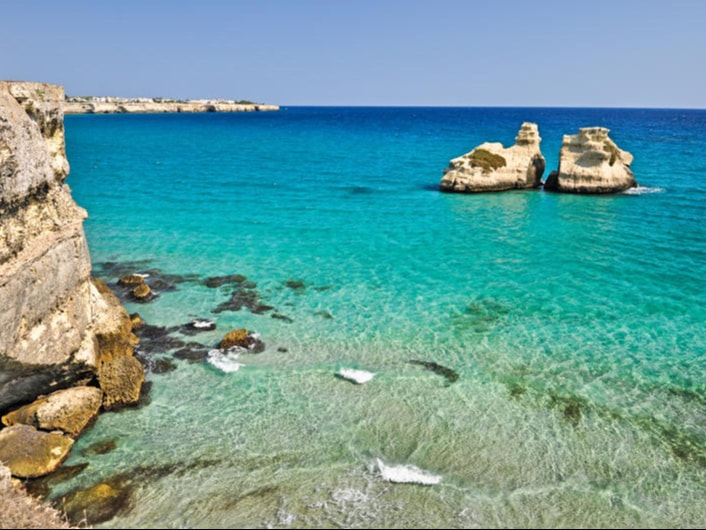 The bay of Torre dell'Orso on the Adriatic coast of Salento