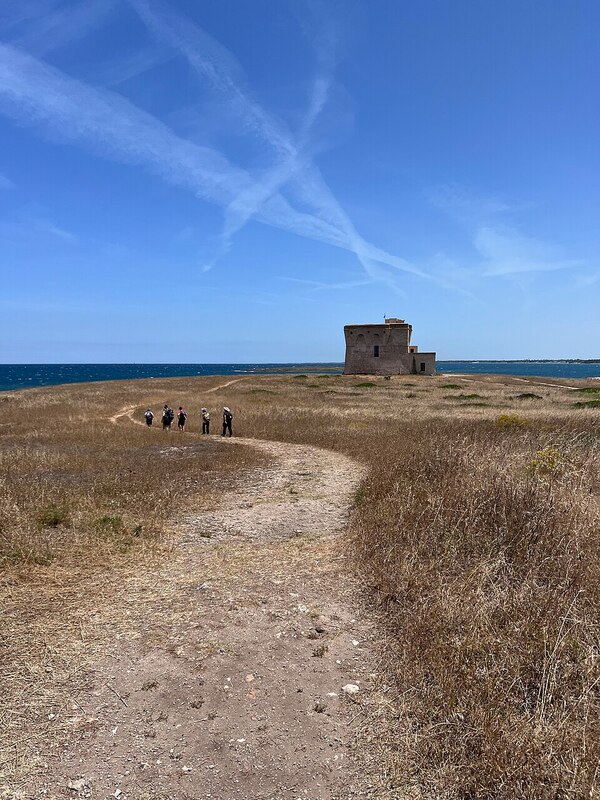 The watchtower of the Torre Guaceto nature reserve on the Adriatic coast