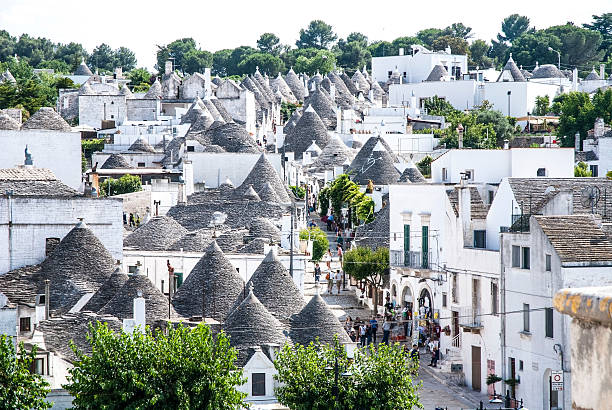 Trulli with conical stone roofs in Alberobello